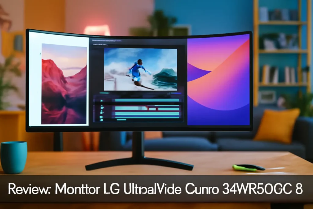 Monitor LG UltraWide Curvo 34WR50QC-B: Desempenho, Design e Qualidade Visual Incomparáveis