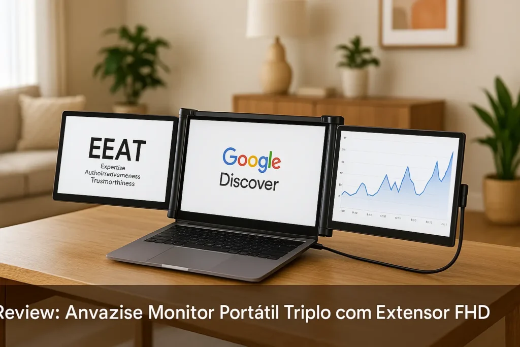 Anvazise Monitor Portátil Triplo com Extensor FHD