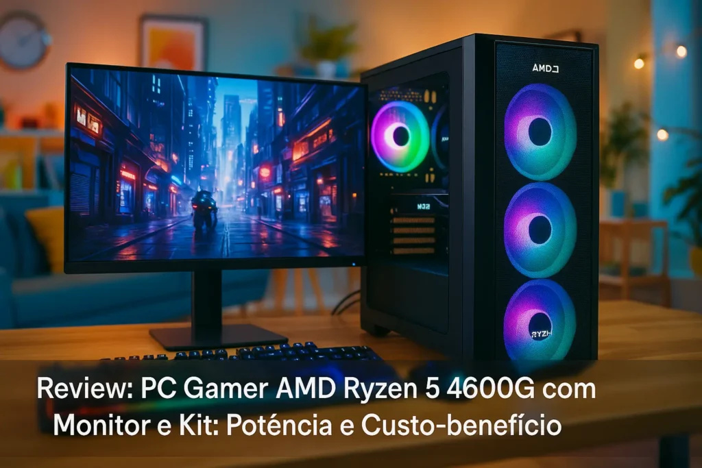 PC Gamer AMD Ryzen 5 4600G com Monitor e Kit: Potência e Custo-benefício