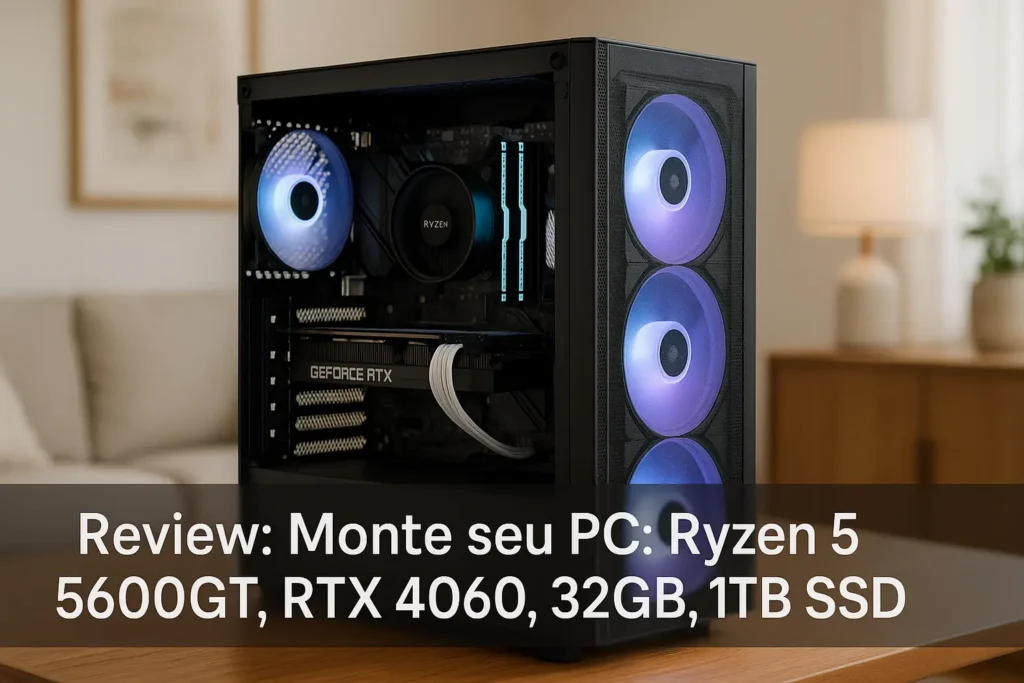 Monte seu PC: Ryzen 5 5600GT, RTX 4060, 32GB, 1TB SSD