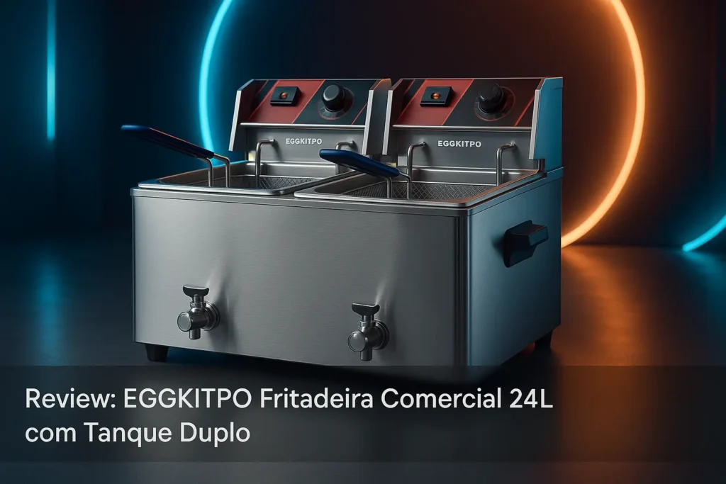 EGGKITPO Fritadeira Comercial 24L com Tanque Duplo