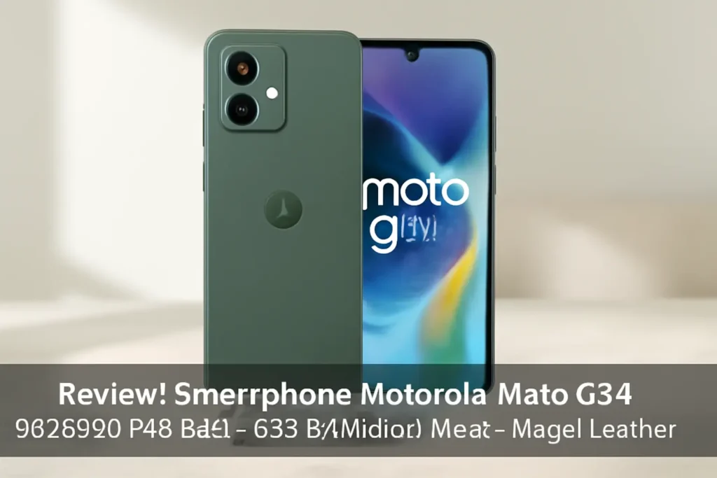 Smartphone Motorola Moto G34 5G 256GB 8GB RAM + 8GB RAM Boost Verde - Vegan Leather
