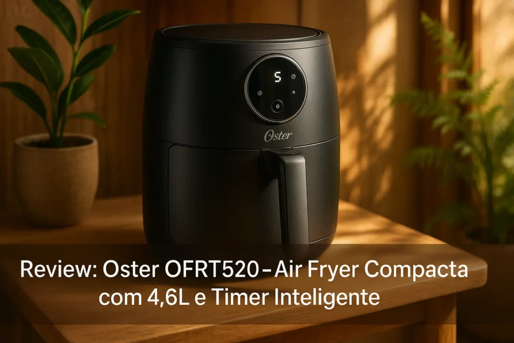 Oster OFRT520: Air Fryer Compacta com 4,6L e Timer Inteligente