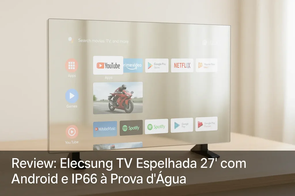 Elecsung TV Espelhada 27” com Android e IP66 à Prova d’Água