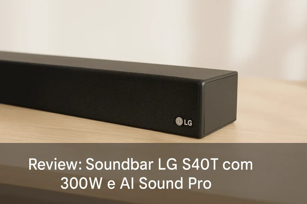 Soundbar LG S40T com 300W e AI Sound Pro