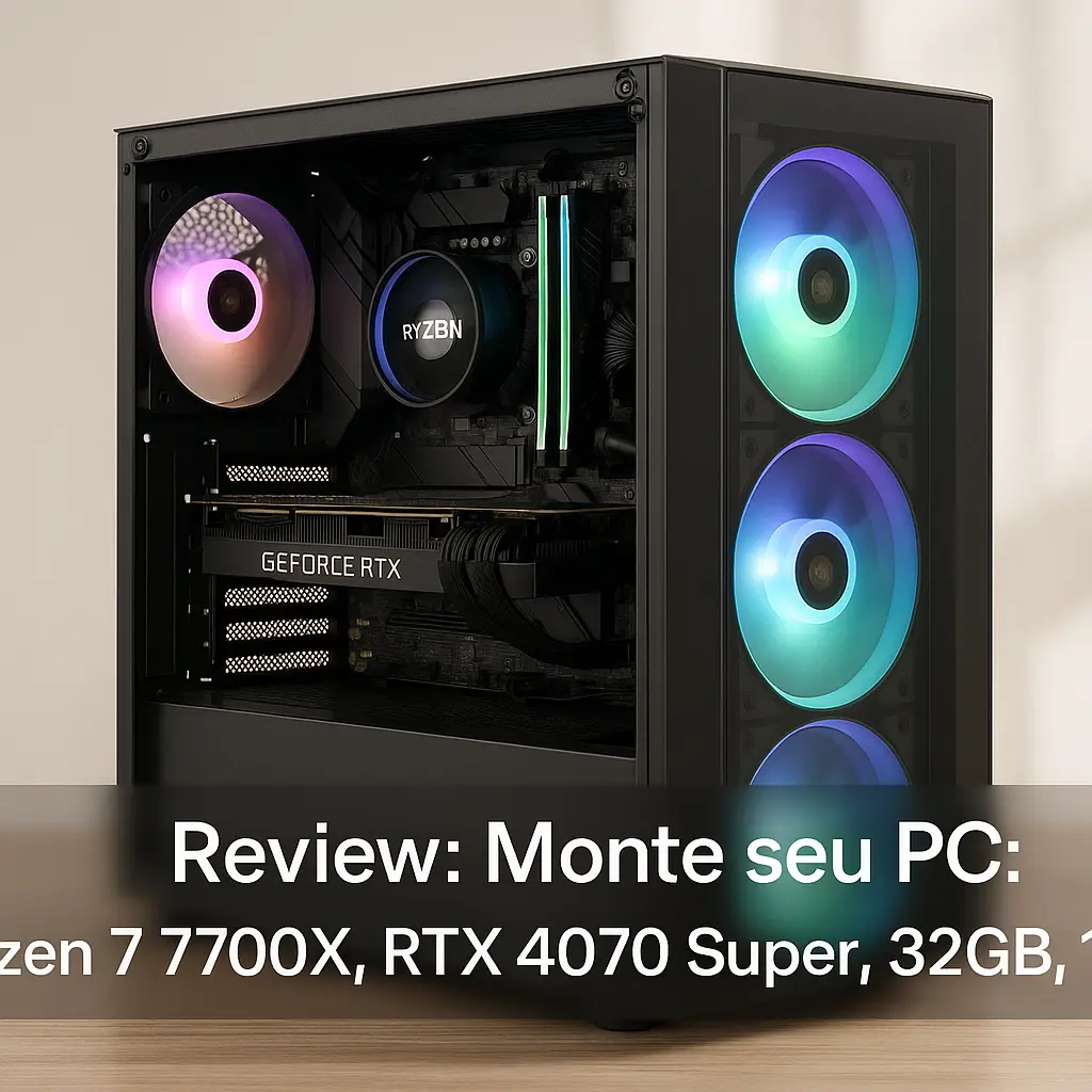 Monte seu PC: Ryzen 7 7700X, RTX 4070 Super, 32GB, 1TB SSD