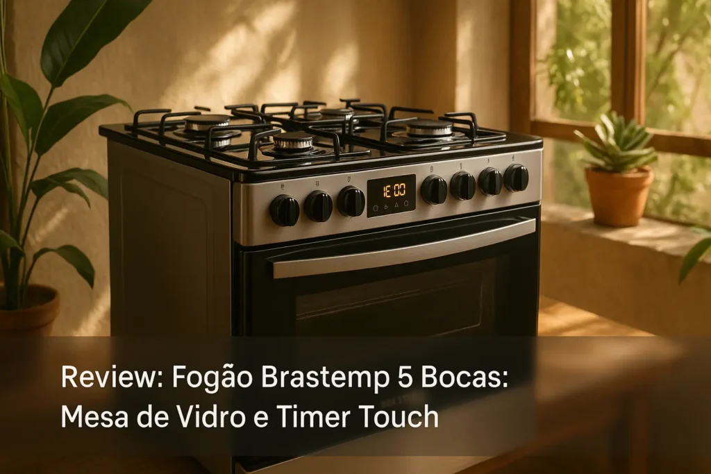 Fogão Brastemp 5 Bocas: Mesa de Vidro e Timer Touch