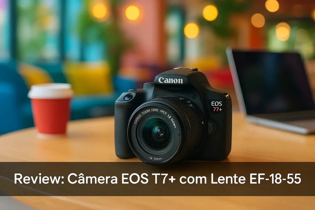 Câmera EOS T7+ com Lente EF-S 18-55: Imagem Profissional e Conectividade