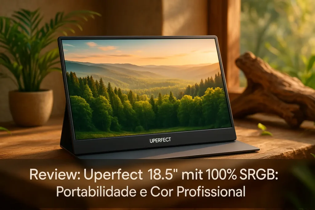 Monitor Uperfect 18,5” com 100% SRGB: Portabilidade e Cor Profissional
