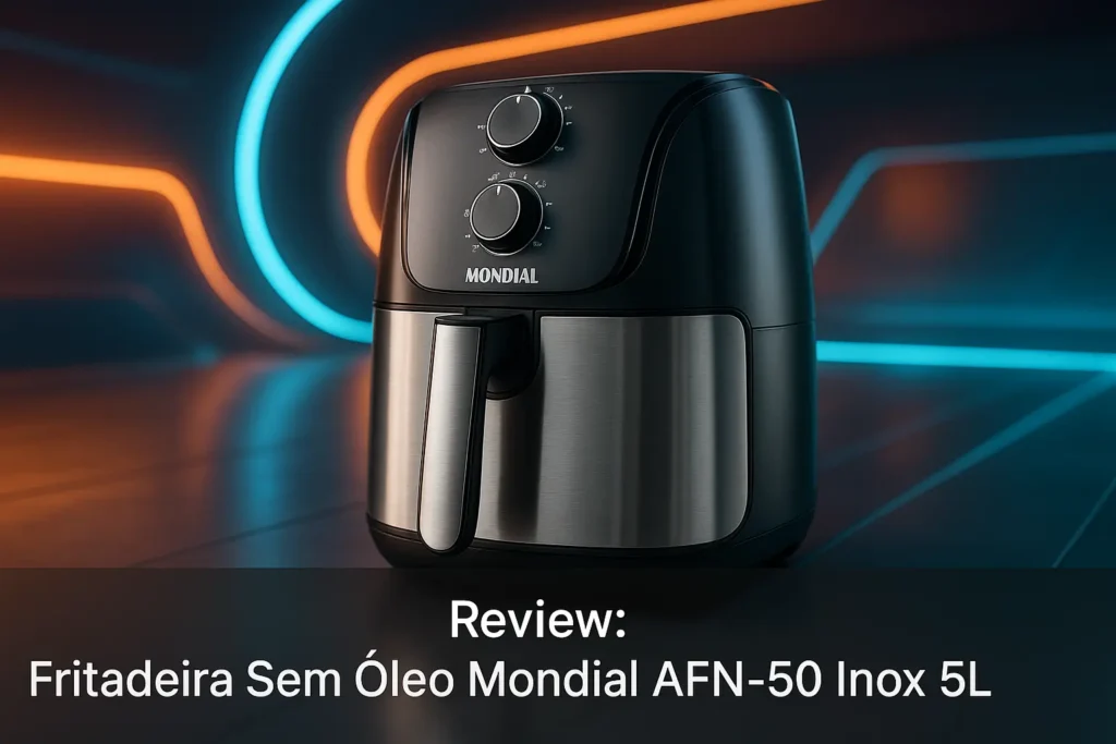 Fritadeira Sem Óleo Mondial AFN-50 Inox 5L: Potência e Capacidade
