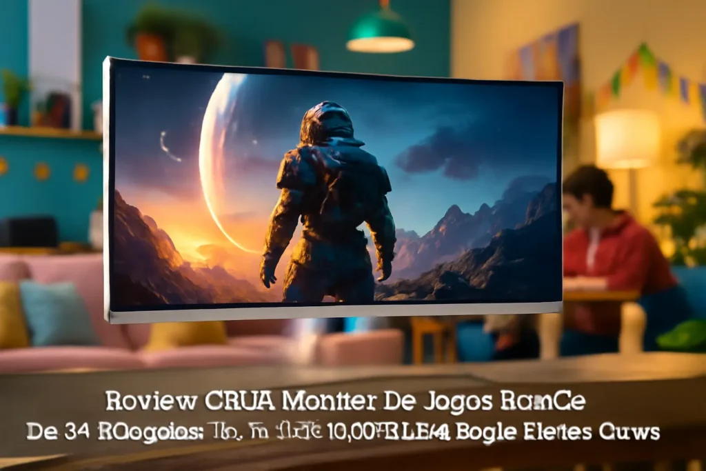 CRUA Monitor De Jogos Branco De 34 Polegadas 144Hz 21:9 1500R Ultra Amplo Monitor Curvo