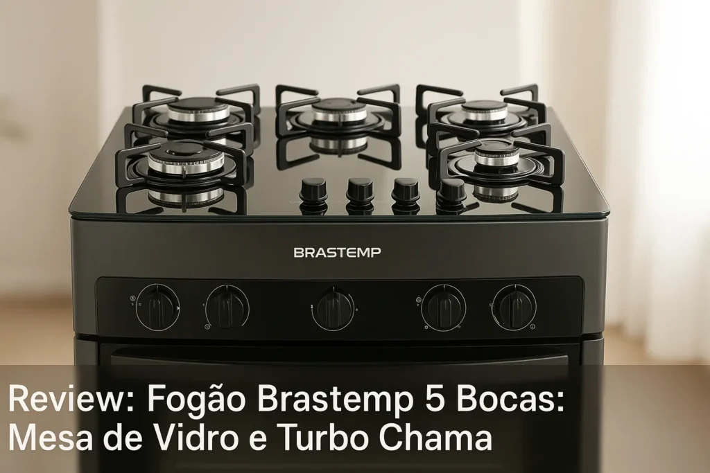 Fogão Brastemp 5 Bocas: Mesa de Vidro e Turbo Chama