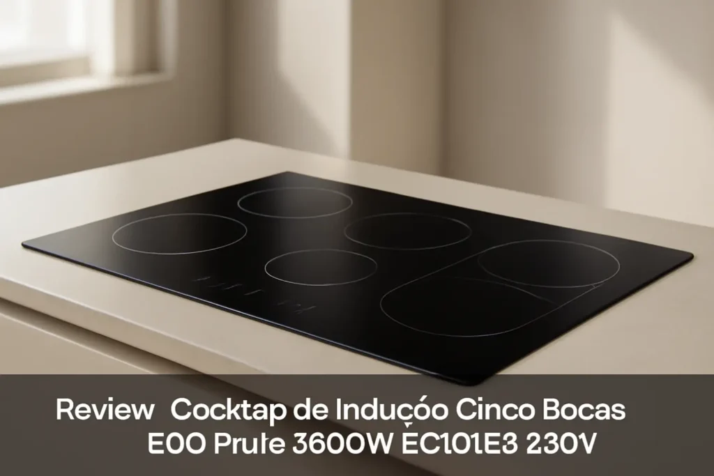 Cooktop de Indução Cinco Bocas EOS Preto 9500W ECI05EP 220V