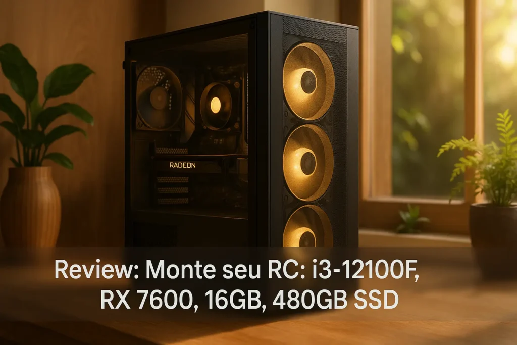 Monte seu PC: i3-12100F, RX 7600, 16GB, 480GB SSD