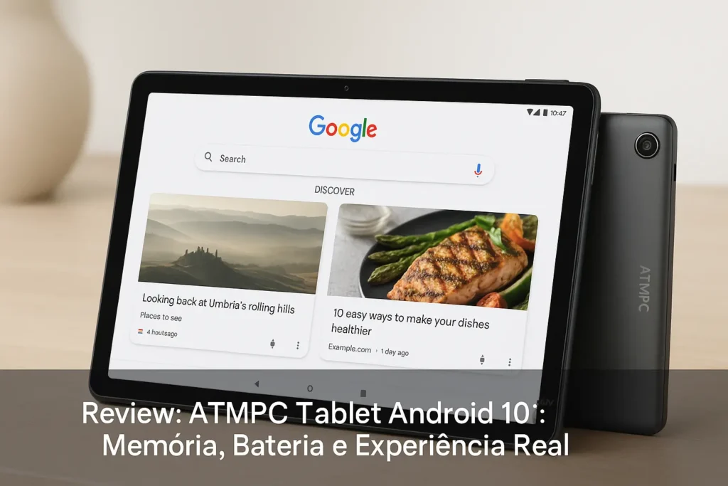 ATMPC Tablet Android 10": Memória, Bateria e Experiência Real