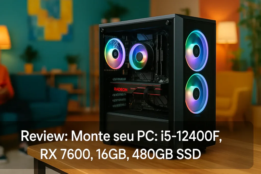 Monte seu PC: i5-12400F, RX 7600, 16GB, 480GB SSD