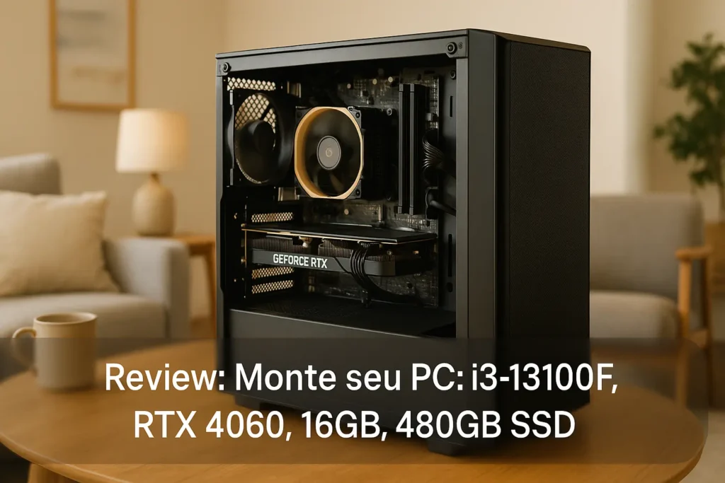 Monte seu PC: i3-13100F, RTX 4060, 16GB, 480GB SSD
