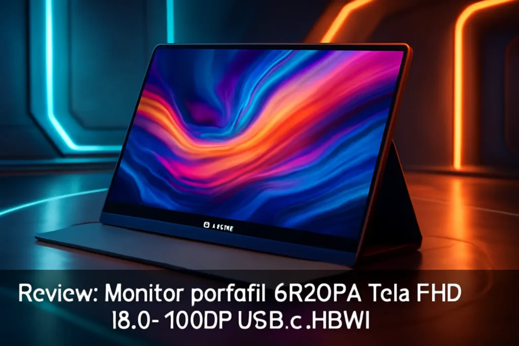 Monitor portátil ARZOPA: Tela FHD 15,6" 1080P USB C HDMI