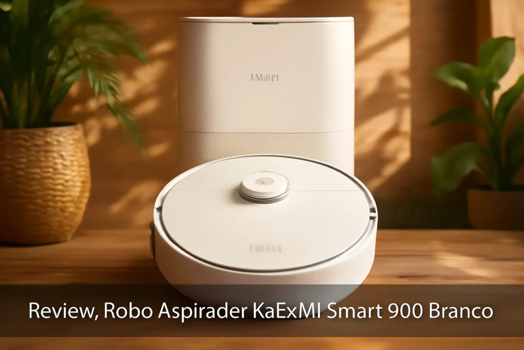 Robô Aspirador KaBuM! Smart 900 Branco: Controle via App, Recipiente Auto Limpante e Alcance 360°