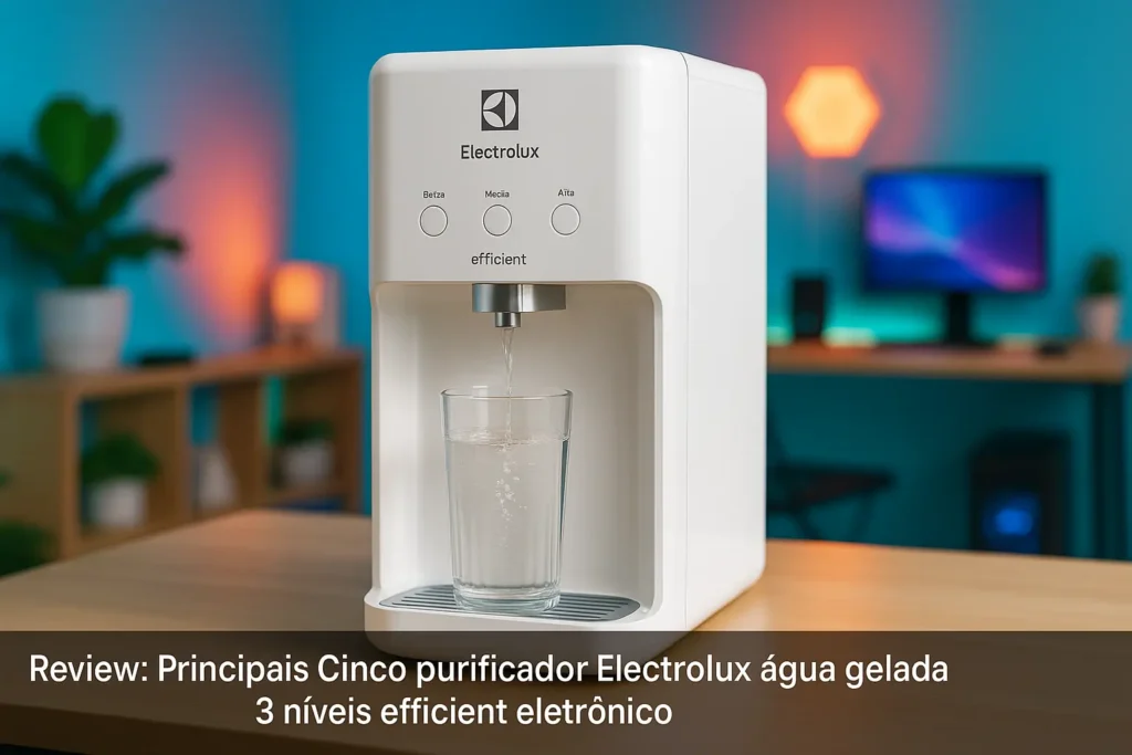 Principais Cinco purificador electrolux água gelada 3 níveis efficient eletrônico
