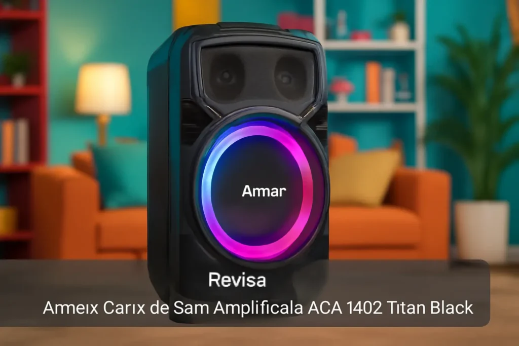 Amvox Caixa de Som Amplificada ACA 1402 Titan Black: Potência e Conectividade para Festas