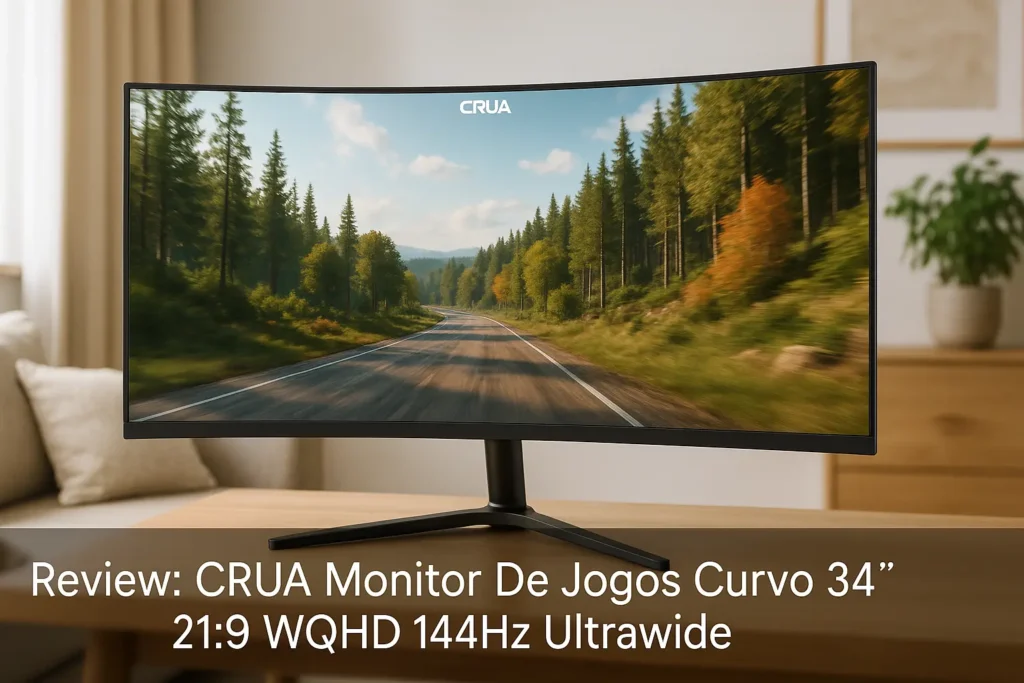 CRUA Monitor De Jogos Curvo 34'' 21:9 WQHD 144Hz Ultrawide