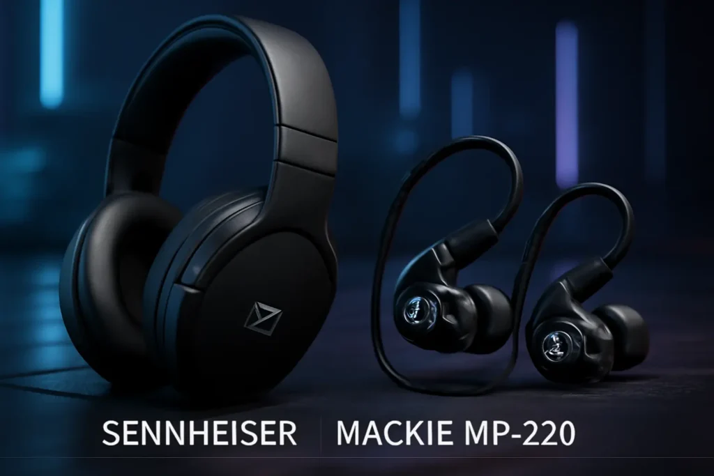 Sennheiser Fones de ouvido e monitores intra-auriculares Mackie, driver duplo (MP-220)