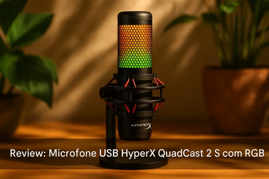 Microfone USB HyperX QuadCast 2 S com RGB: Streaming e Podcast Premium