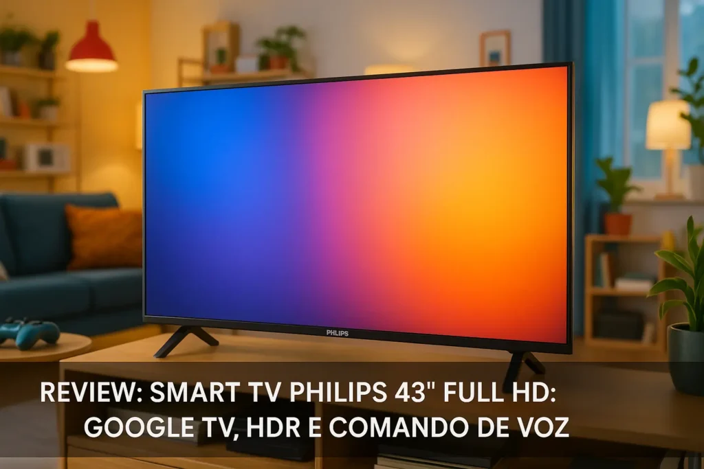 Smart TV Philips 43" Full HD: Google TV, HDR e Comando de Voz