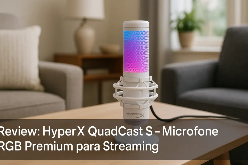 HyperX QuadCast S - Microfone RGB Premium para Streaming
