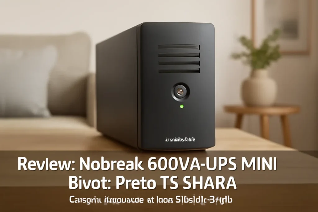 Nobreak 600VA UPS MINI Bivolt Preto TS SHARA: Compacto e Eficiente para Sua Proteção