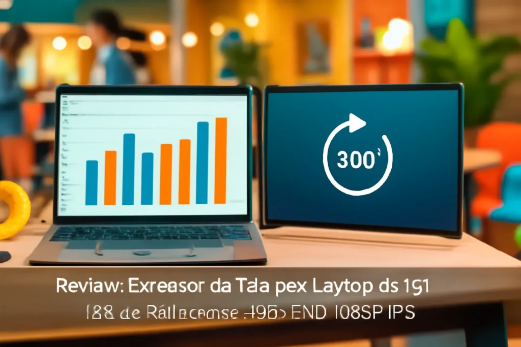 Extensor de Tela para Laptop de 16" - Tela de Rotação de 360° FHD 1080P IPS