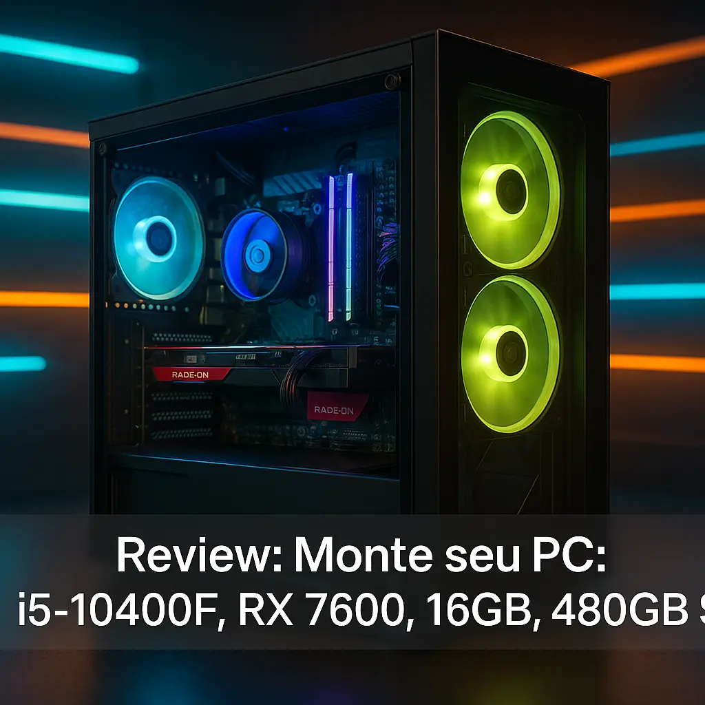 Monte seu PC: i5-10400F, RX 7600, 16GB, 480GB SSD