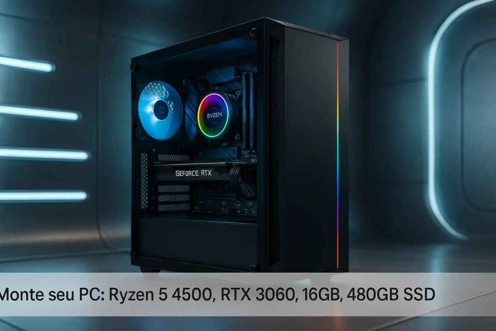 Monte seu PC: Ryzen 5 4500, RTX 3060, 16GB, 480GB SSD