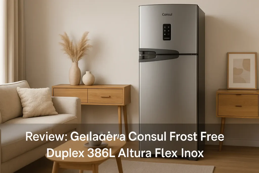 Geladeira Consul Frost Free Duplex 386L Altura Flex Inox