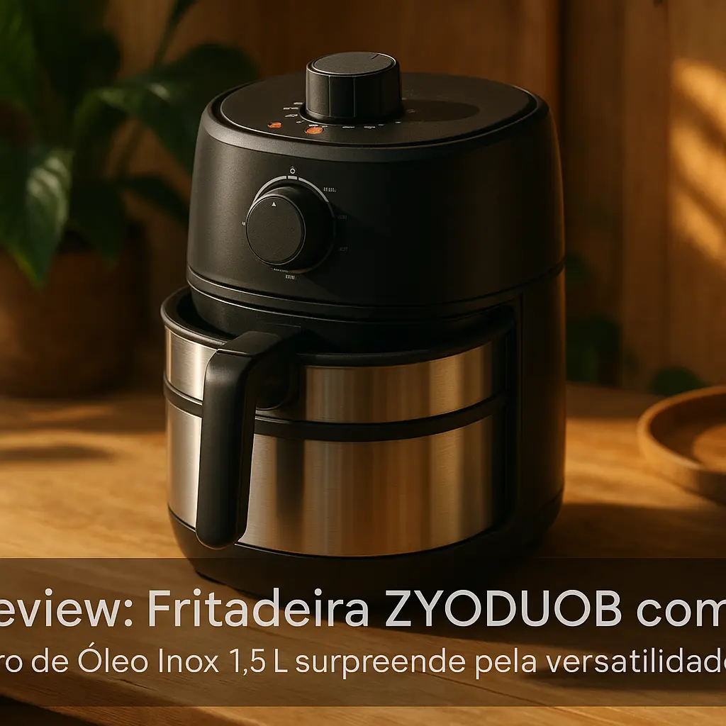Fritadeira ZYODUOB com Filtro de Óleo Inox 1,5L surpreende pela versatilidade