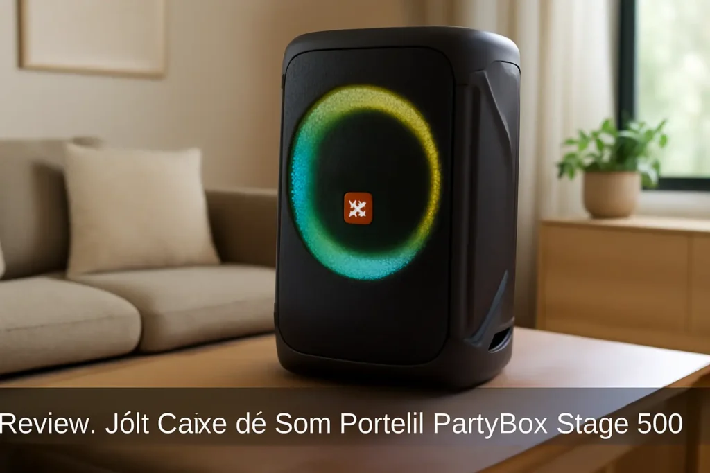 JBL Caixa de Som Portátil PartyBox Stage 320: Potência e Mobilidade em Alta Definição