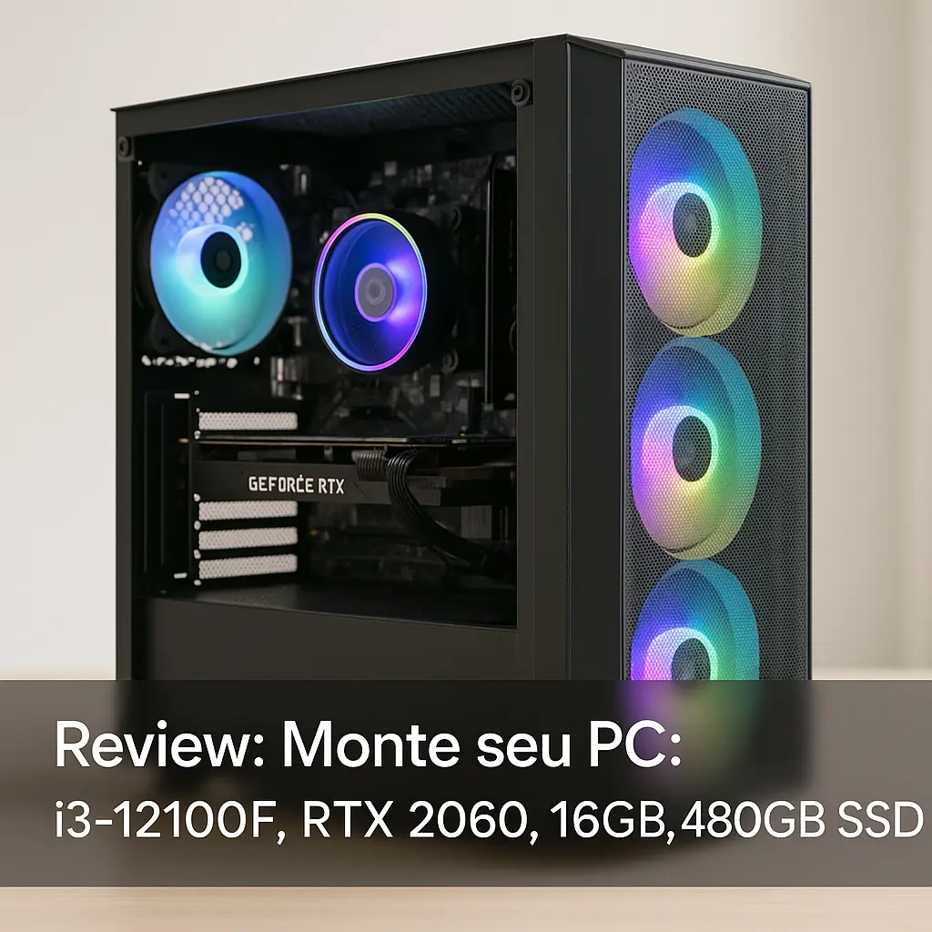 Monte seu PC: i3-12100F, RTX 2060, 16GB, 480GB SSD