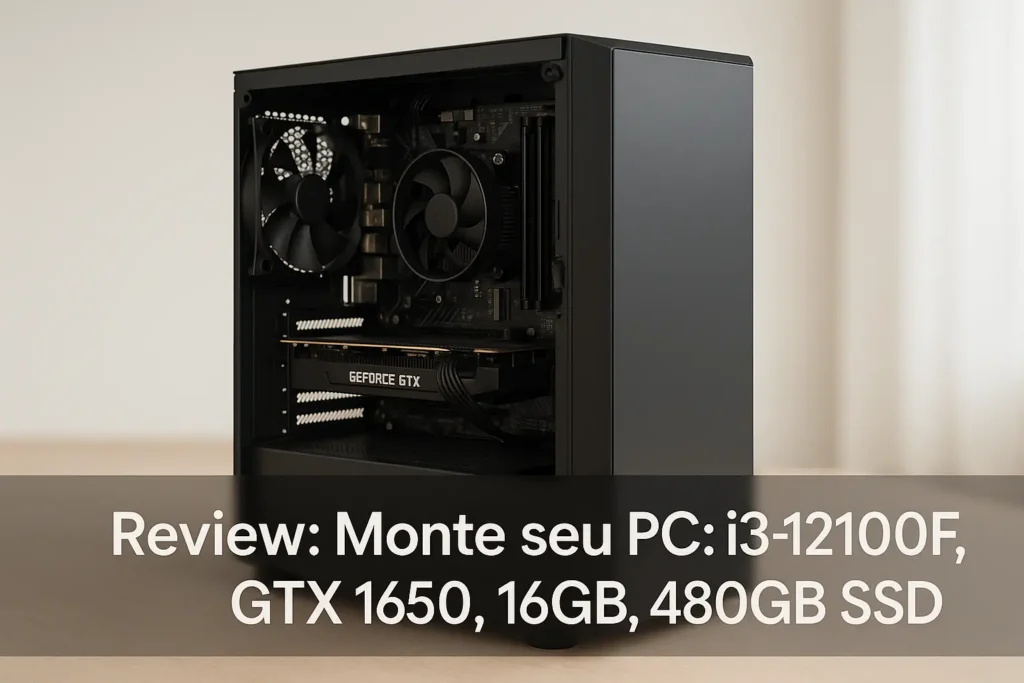 Monte seu PC: i3-12100F, GTX 1650, 16GB, 480GB SSD