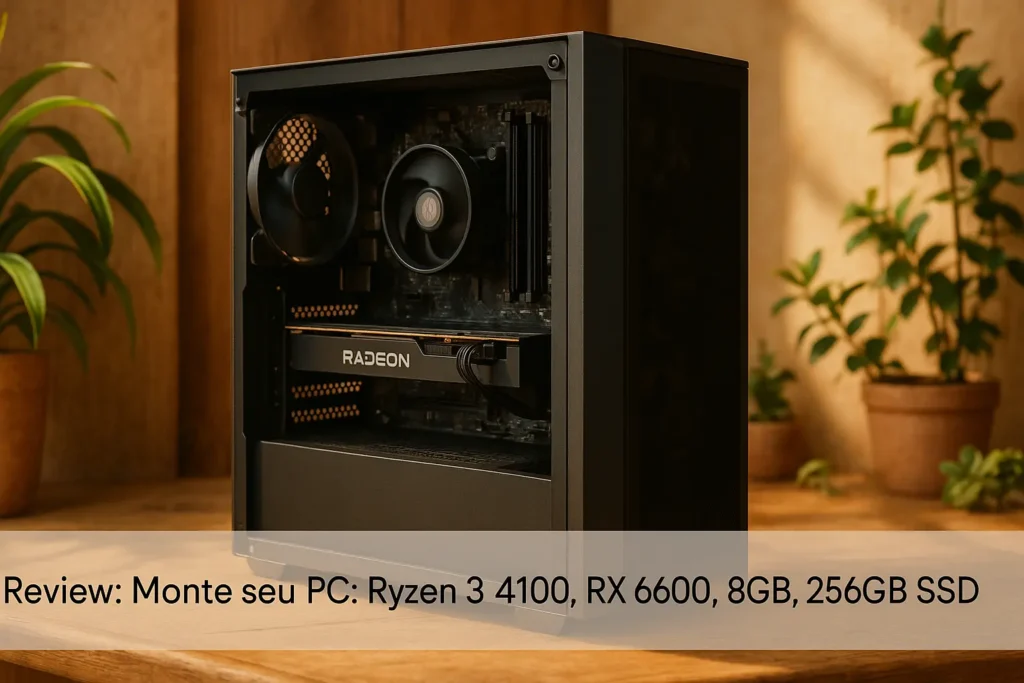 Monte seu PC: Ryzen 3 4100, RX 6600, 8GB, 256GB SSD