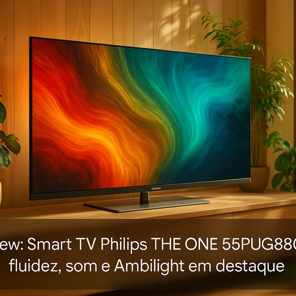 Smart TV Philips THE ONE 55PUG8808: fluidez, som e Ambilight em destaque