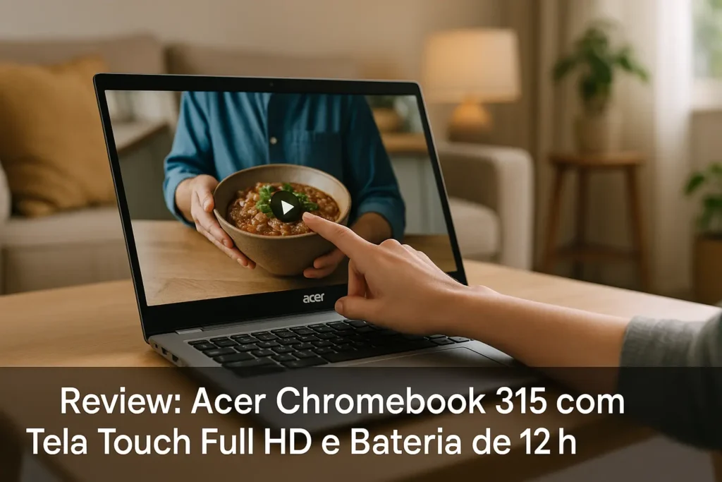 Acer Chromebook 315 com Tela Touch Full HD e Bateria de 12h