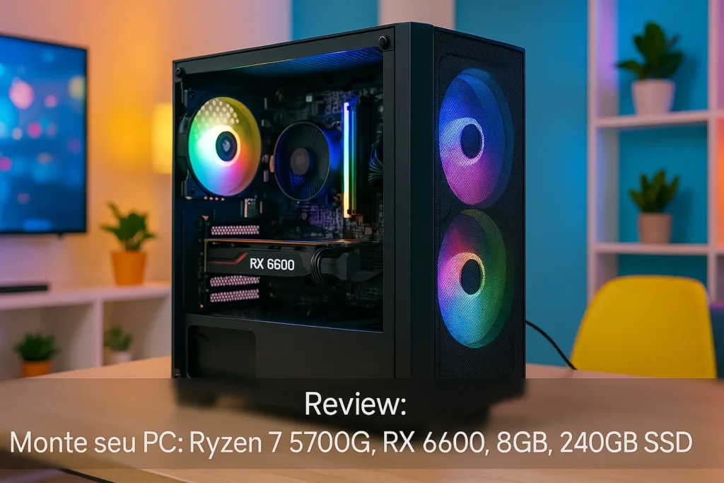 Monte seu PC: Ryzen 7 5700G, RX 6600, 8GB, 240GB SSD