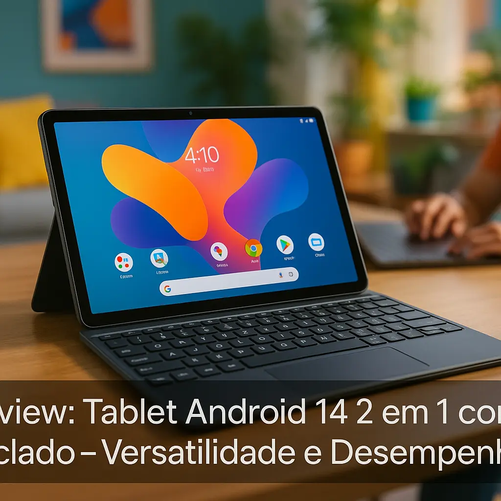 Tablet Android 14 2 em 1 com Teclado: Versatilidade e Desempenho