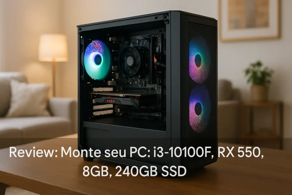 Monte seu PC: i3-10100F, RX 550, 8GB, 240GB SSD