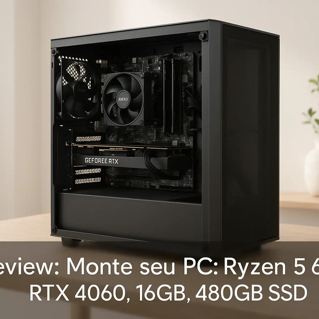 Monte seu PC: Ryzen 5 5600, RTX 4060, 16GB, 480GB SSD
