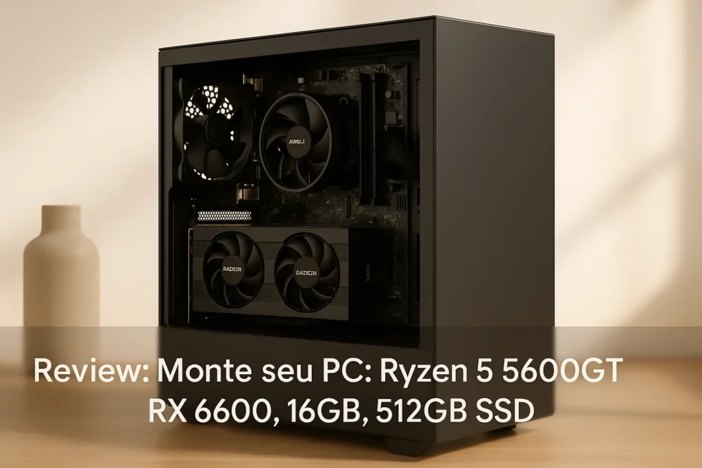 Monte seu PC: Ryzen 5 5600GT, RX 6600, 16GB, 512GB SSD
