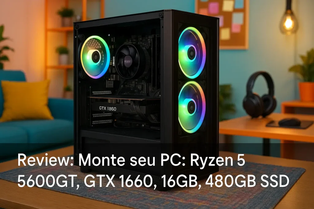 Monte seu PC: Ryzen 5 5600GT, GTX 1660, 16GB, 480GB SSD