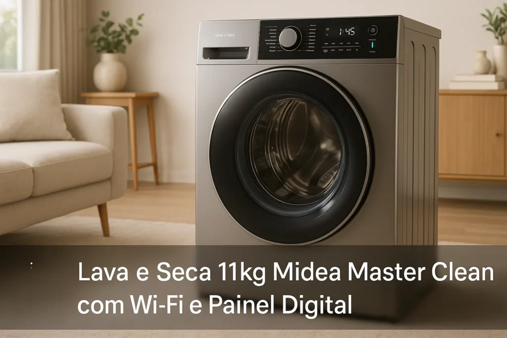 Lava e Seca 11kg Midea Master Clean com Wi-Fi e Painel Digital