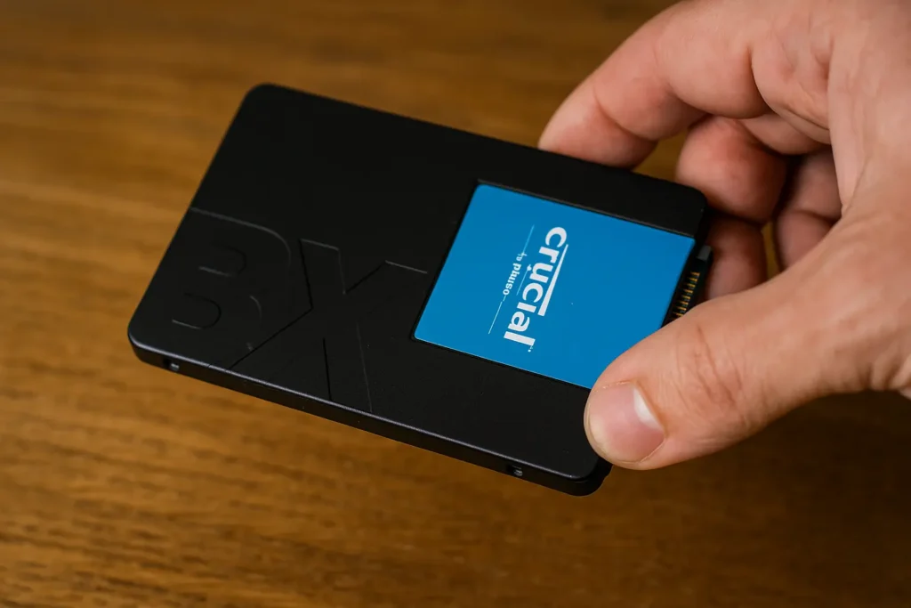 Detalhe real SSD Crucial BX500 1TB